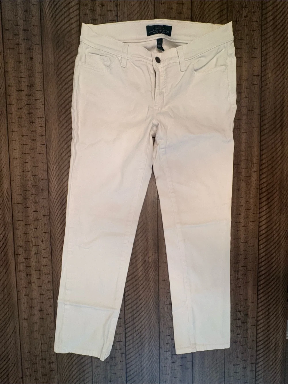 LRL LAUREN JEANS CO RALPH LAUREN White Modern Straight Ankle Jeans